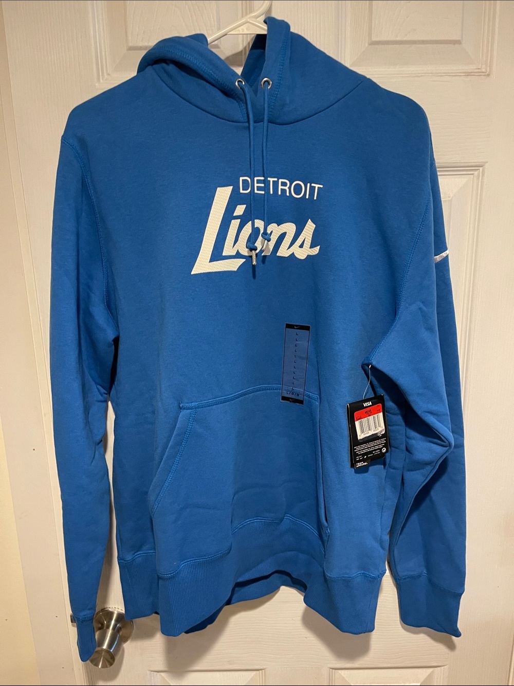 Nike Detroit Lions Royal Blue Crewneck Hoodie